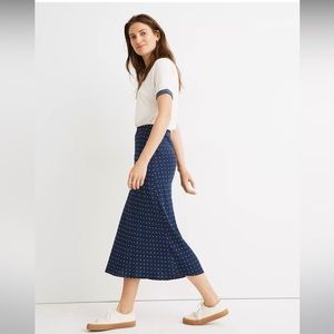 Madewell Midi Slip Skirt in Polka Dot